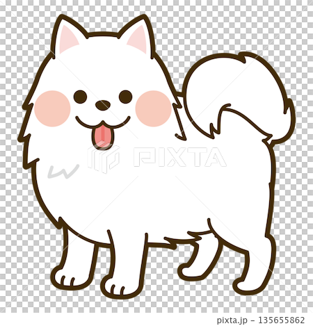 可愛的薩摩耶犬插圖 135655862