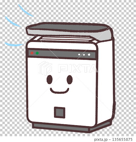 かわいい空気清浄機のイラスト かわいい空気清浄機のイラスト 135655875