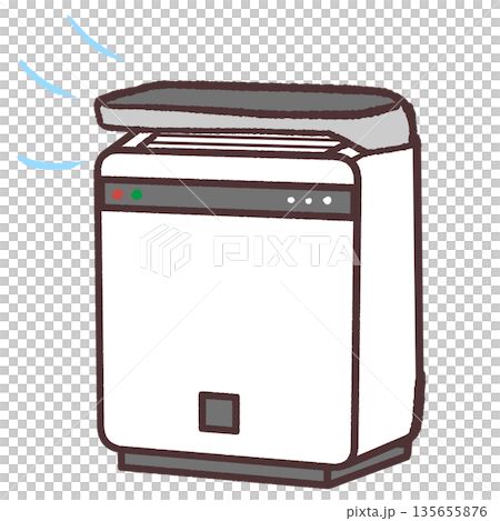 シンプルな空気清浄機のイラスト シンプルな空気清浄機のイラスト 135655876