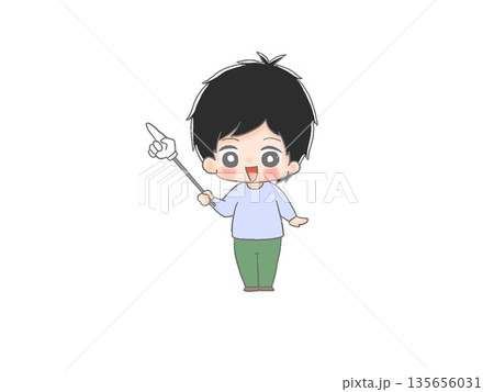 指さし棒で説明する人 指さし棒で説明する人 135656031