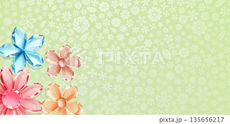 Crystal flowers on floral background. 135656217