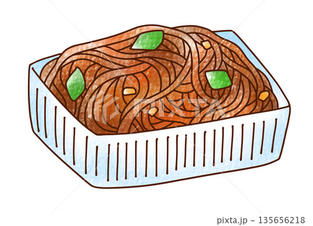 ゆるめシンプル焼きそば　アナログ風 135656218