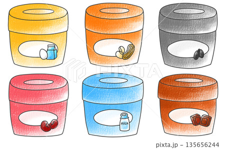 ゆるめシンプルなカップ入りジャムセット2　アナログ風 135656244