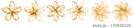 Crystal flowers in shades of orange and yellow. Crystal flowers in shades of orange and yellow. 135656320