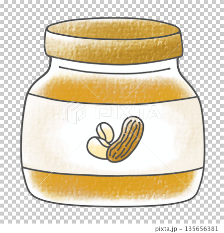 簡單、散裝的花生醬罐，風格復古 135656381