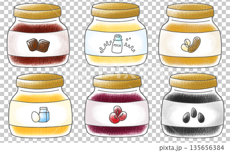 Simple and easy bottled jam set 2 - Analog style 135656384