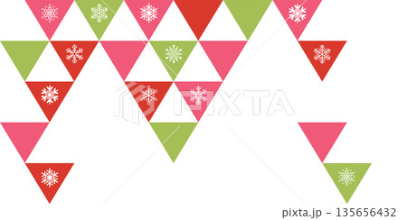 Abstract Christmas tree geometric shape with snowflakes vector illustration have blank space. Merry Christmas greeting card template. Abstract Christmas tree geometric shape with snowflakes vector illustration have blank space. Merry Christmas greeting card template. 135656432