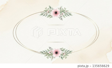 結婚式の招待状やメッセージカードに最適なボタニカル背景素材 結婚式の招待状やメッセージカードに最適なボタニカル背景素材 135656629