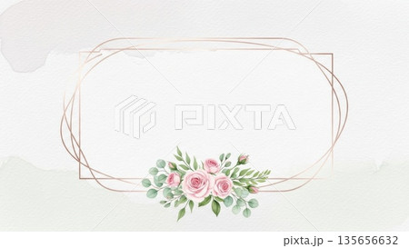 結婚式の招待状やメッセージカードに最適なボタニカル背景素材 結婚式の招待状やメッセージカードに最適なボタニカル背景素材 135656632
