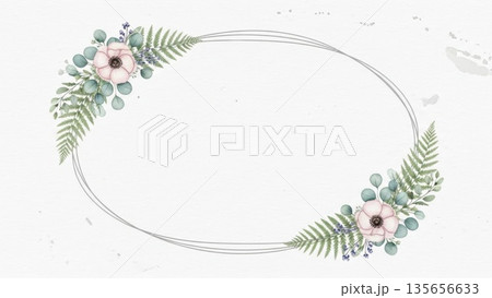 結婚式の招待状やメッセージカードに最適なボタニカル背景素材 結婚式の招待状やメッセージカードに最適なボタニカル背景素材 135656633