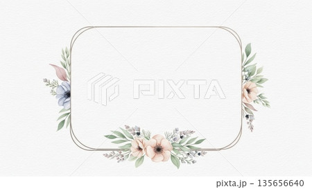 結婚式の招待状やメッセージカードに最適なボタニカル背景素材 結婚式の招待状やメッセージカードに最適なボタニカル背景素材 135656640
