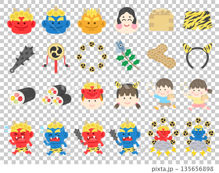 Deluxe Edition! Setsubun Special Icon Illustration Set Deluxe Edition! Setsubun Special Icon Illustration Set 135656898