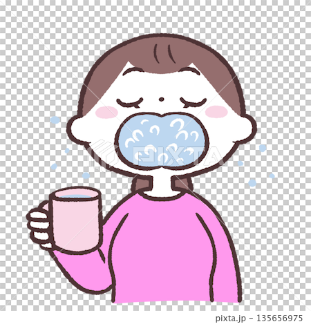 女人漱口的插圖 135656975