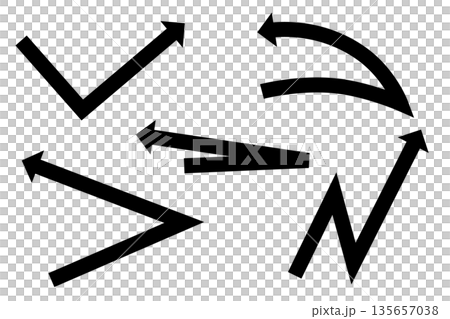 Bouncing black arrow set, simple, line width adjustable Bouncing black arrow set, simple, line width adjustable 135657038