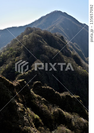 愛鷹山塊の蓬莱岳(蓬莱山)より鋸岳から位牌岳の稜線 愛鷹山塊の蓬莱岳(蓬莱山)より鋸岳から位牌岳の稜線 135657092