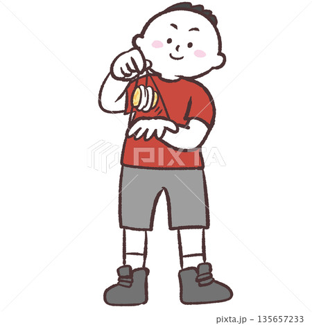 ヨーヨーがうまい人のイラスト ヨーヨーがうまい人のイラスト 135657233