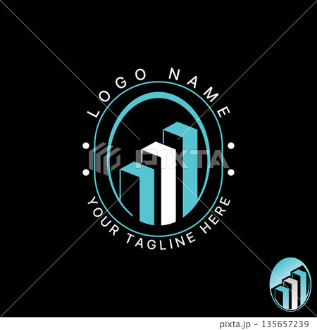 Three bar chart diagram part like building ellipse business report increase logo design graphic concept creative premium vector stock image top sell Three bar chart diagram part like building ellipse business report increase logo design graphic concept creative premium vector stock image top sell 135657239
