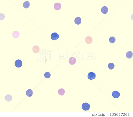 Seamless pattern with irregular polka dots painted with gouache for textiles Seamless pattern with irregular polka dots painted with gouache for textiles 135657262