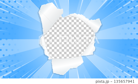 旭日和穿孔紙背景材料、焦點線效果、點圖案、框架 旭日和穿孔紙背景材料、焦點線效果、點圖案、框架 135657941