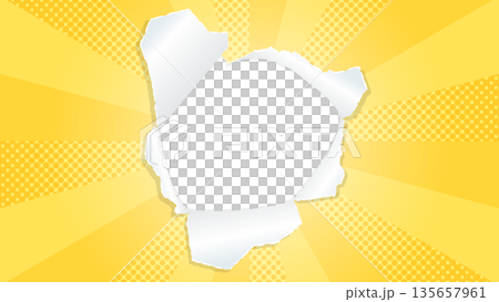 旭日和穿孔紙背景材質、半色調點、框架 135657961