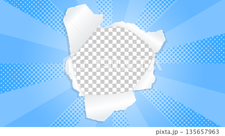 Sunburst and perforated paper background material, halftone dots, frame Sunburst and perforated paper background material, halftone dots, frame 135657963