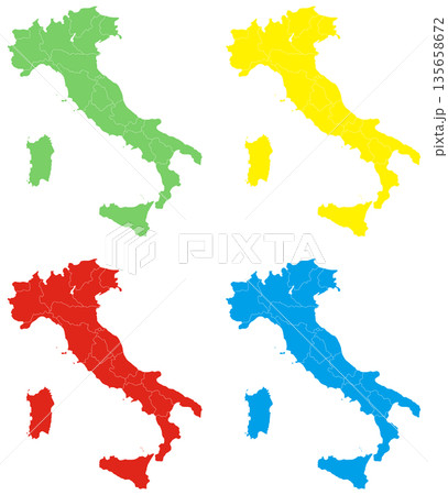 分割できるイタリア地図　セット 135658672