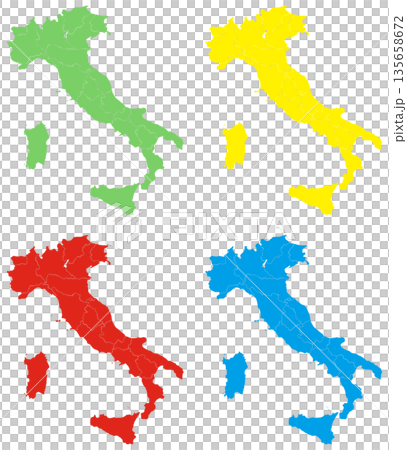分割できるイタリア地図　セット 135658672