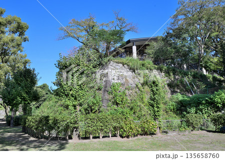 肥後熊本古城と崩落石垣を保管している様子 肥後熊本古城と崩落石垣を保管している様子 135658760