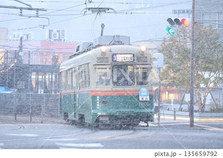 【広島電鉄】冬の1900形〜東山〜 3号線（本線：広電西広島（己斐）〜福島町） 135659792
