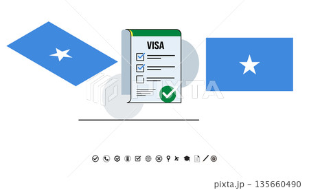Visa Application Process With Flags Travel, Approval, Official Document, And National Identity Visual. Visa Application Process With Flags Travel, Approval, Official Document, And National Identity Visual. 135660490