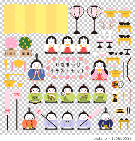簡單的女兒節插畫集 簡單的女兒節插畫集 135660558