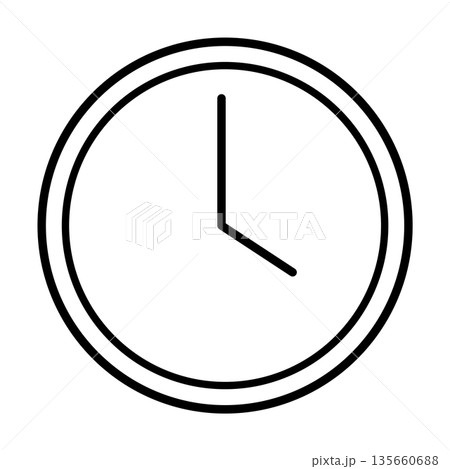 clock vector icon for graphic design, logo, web site, social media, mobile app, illustration clock vector icon for graphic design, logo, web site, social media, mobile app, illustration 135660688