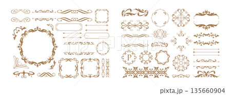 ロマンティックなバレンタインデーフレームデザインコレクション ロマンティックなバレンタインデーフレームデザインコレクション 135660904