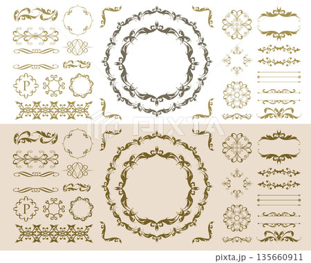 ロマンティックなバレンタインデーフレームデザインコレクション 135660911