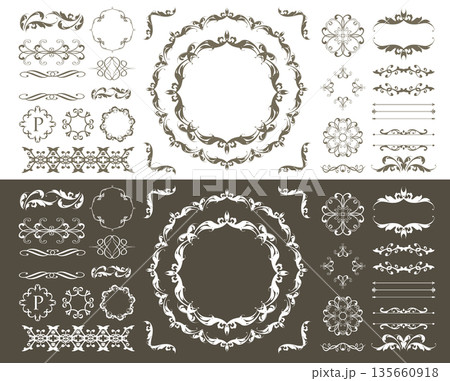 ロマンティックなバレンタインデーフレームデザインコレクション 135660918