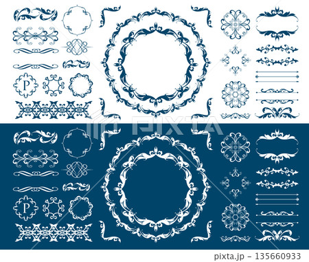 ロマンティックなバレンタインデーフレームデザインコレクション 135660933