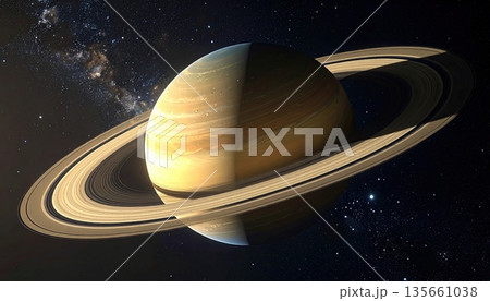 《AI画像》太陽系 土星イメージ 135661038