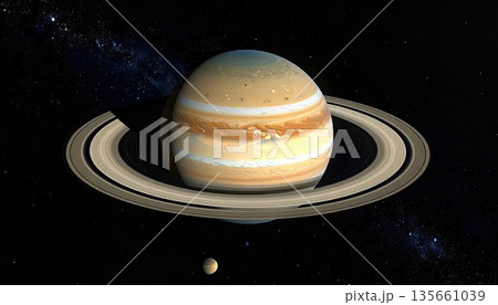 《AI画像》太陽系 土星イメージ 135661039