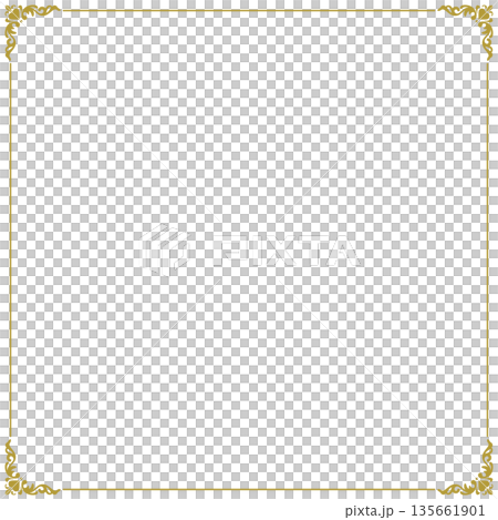 可愛的心形方形相框 - 金色 135661901