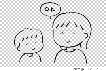 OKと親が納得するシーン(親子) OKと親が納得するシーン(親子) 135662168
