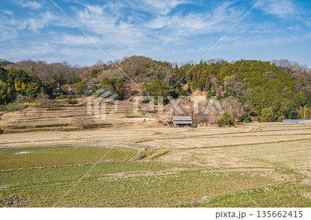 明日香村稲渕の棚田風景　日本の棚田百選　奈良県 135662415