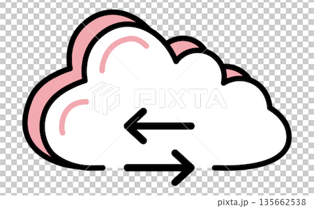 圖示圖示，表示雙向雲端通訊和資料同步 135662538
