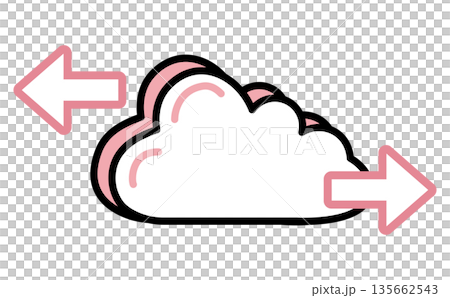 Communication icon illustration representing data movement centered on the cloud Communication icon illustration representing data movement centered on the cloud 135662543