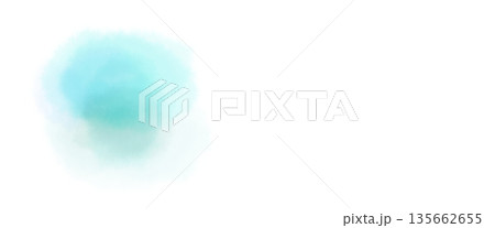 ライトブルーライトグリーンの水彩にじむあしらいイラスト素材	 135662655