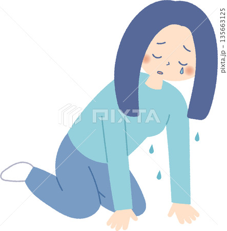 泣き崩れる女性 135663125