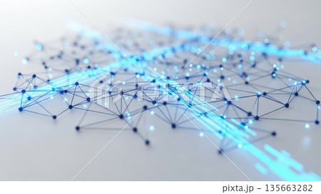 未来的なデジタルの抽象的な背景 ネットワークとデータ接続 135663282