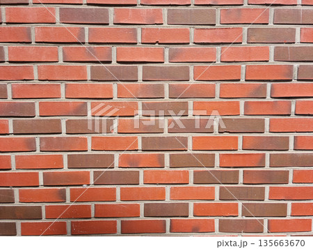 It's a wall made of red bricks. It's a wall made of red bricks. 135663670