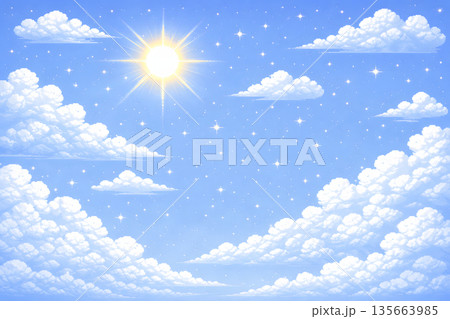 ピクセルアート（青空） 135663985