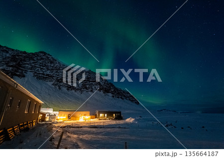 Aurora Borealis over Island Aurora Borealis over Island 135664187