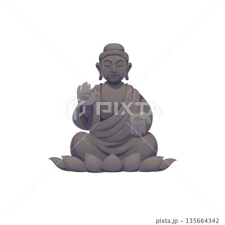 Chinese holiday, travel and culture icon of Buddha, vector landmark symbol of Hong Kong. Big Buddha monument sculpture of China Buddhism religion symbol for Chinese Lunar New Year and Asian culture Chinese holiday, travel and culture icon of Buddha, vector landmark symbol of Hong Kong. Big Buddha monument sculpture of China Buddhism religion symbol for Chinese Lunar New Year and Asian culture 135664342